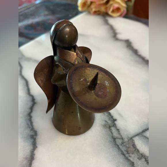 Vintage Brass Angel Candle Holders from Mexico - Set of 3 - Picture 10 of 16